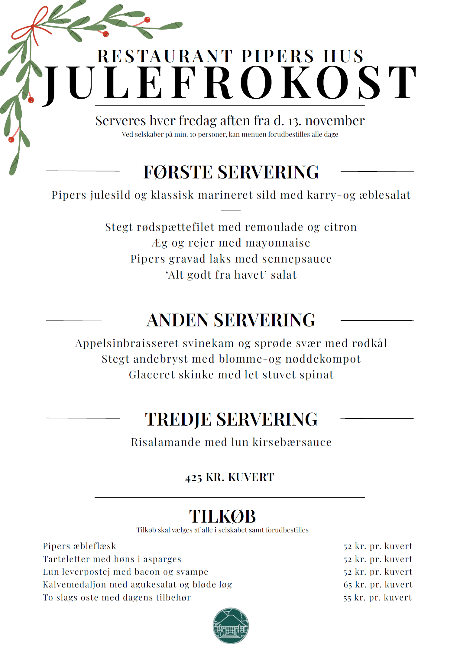 Julefrokost i Pipers Hus i Roskilde